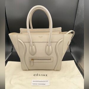 Celine Luggage Micro Cream Color Handbag w/Dust Bag